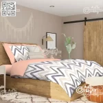 لحاف روتختی اسپرت زیک زاک بنفش سفید
