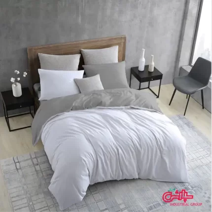 روتختی ساده سفید طوسی تیره - تمام کتان