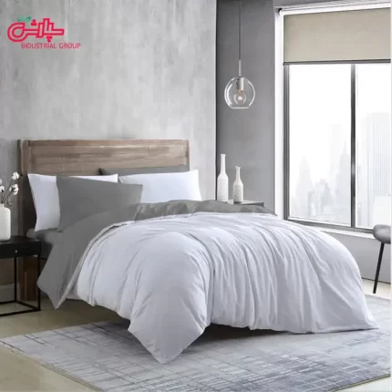 روتختی ساده سفید طوسی تیره - تمام کتان