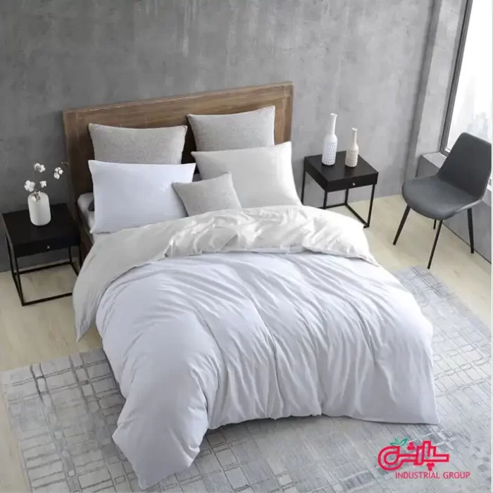 روتختی ساده سفید طوسی روشن - تمام کتان