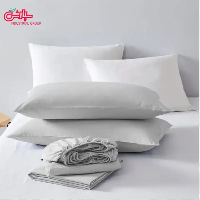 روتختی ساده سفید طوسی روشن - تمام کتان