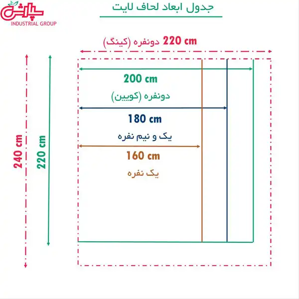 سایز لحاف لایت