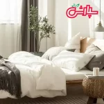 روتختی کاوری ساده تمام کتان پرایم - سفید طوسی