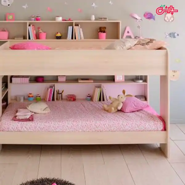 تخت نوزادی دوطبقه چوبی