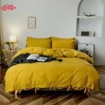 روتختی ساده عروس خردلی کاوری بند دار