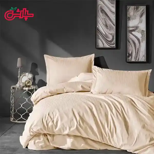 cream-hotel-stripped-duvet-cover روتختی هتلی کرم روشن